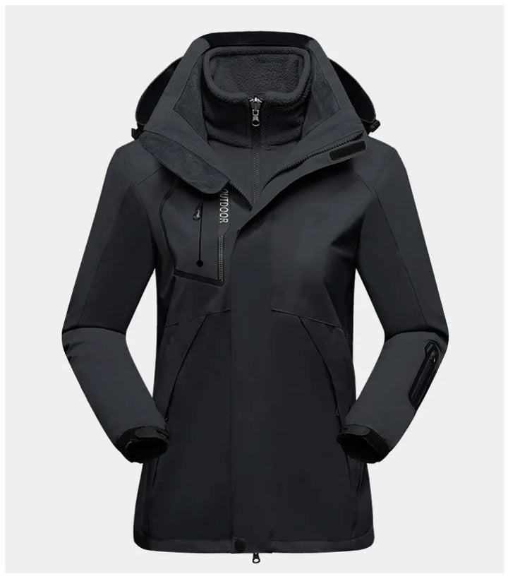 3-in-1 Outdoor Protective Jacket for Women - Luna-Black-M-State of Style