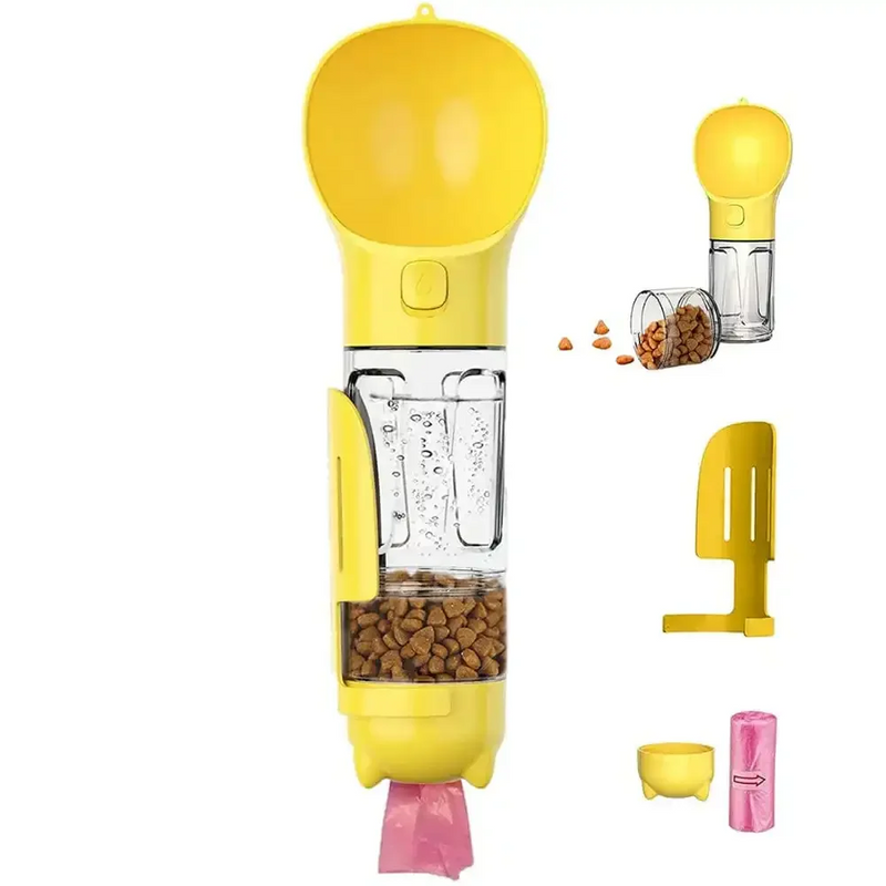 3-in-1 Portable Water Bottle for Pets - PawHydrate Pro-Yellow-300ml-State of Style