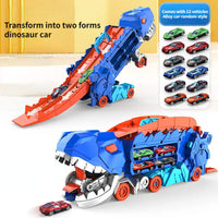 3-in-1 Race Truck for Kids – T-Rex Transporter-With 12 Cars-State of Style