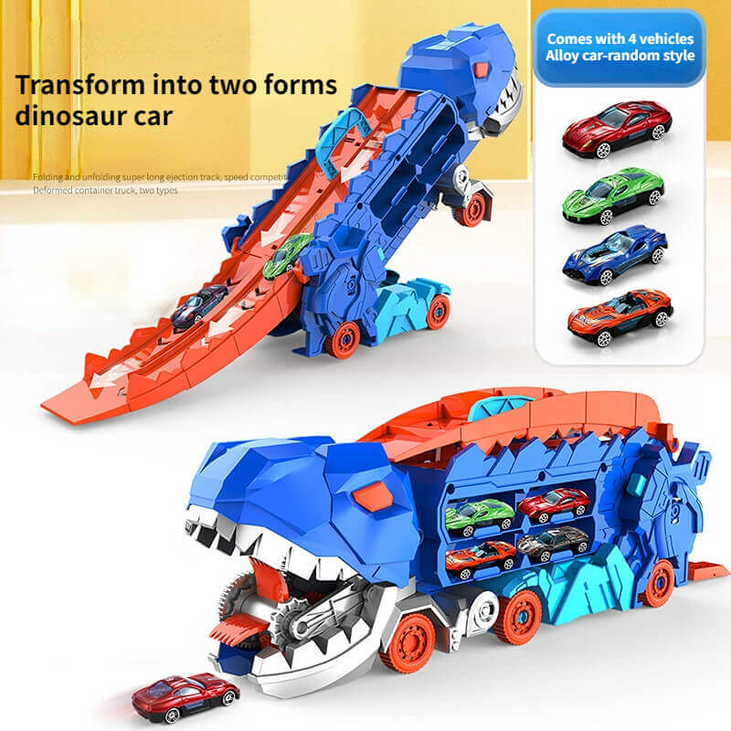 3-in-1 Race Truck for Kids – T-Rex Transporter-With 4 Cars-State of Style