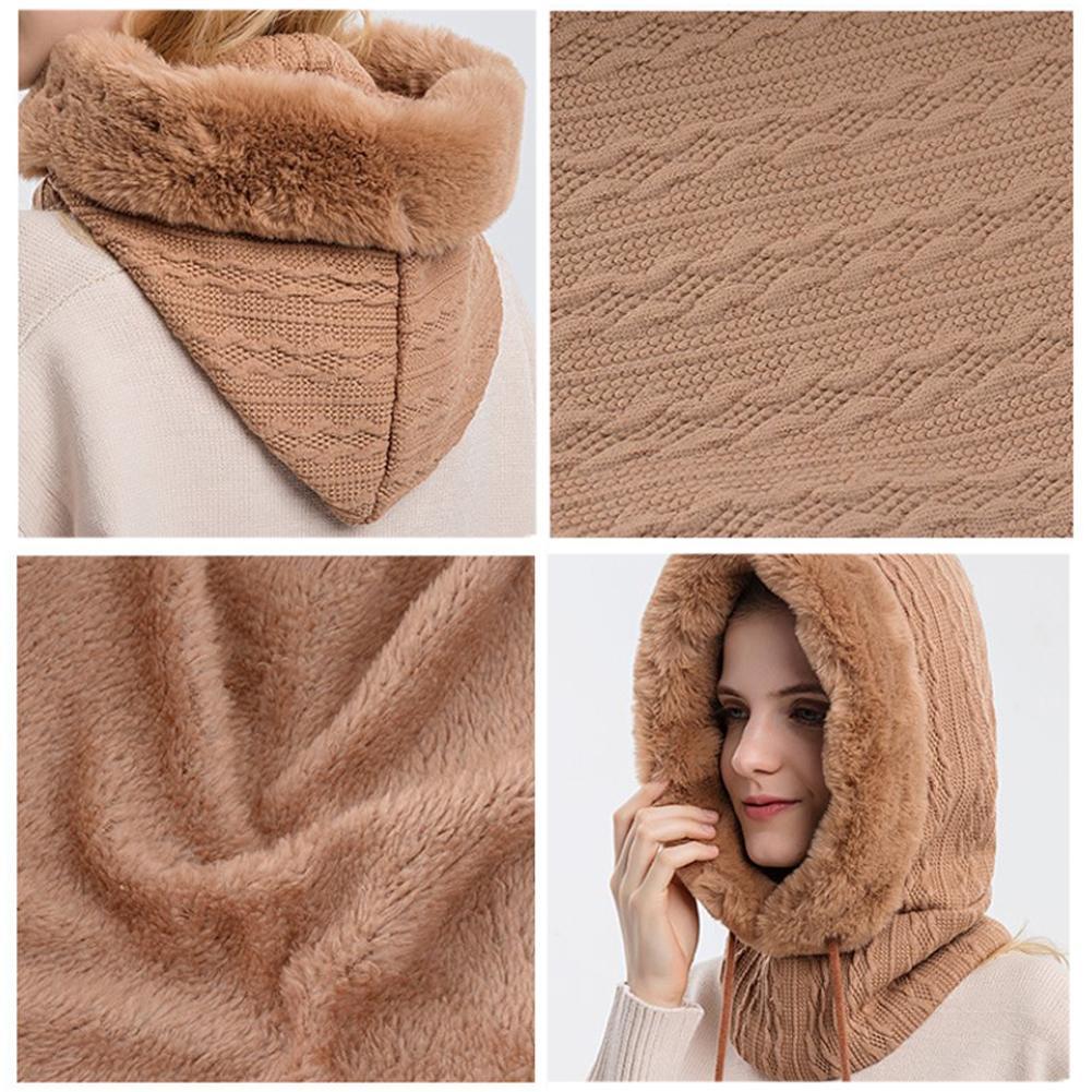 3-in-1 Winter Scarf and Hat for Women – Isabella-Black-State of Style