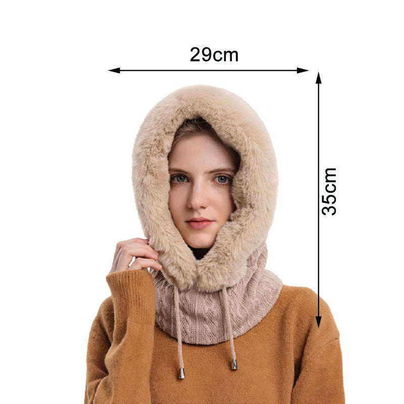 3-in-1 Winter Scarf and Hat for Women – Isabella-Black-State of Style
