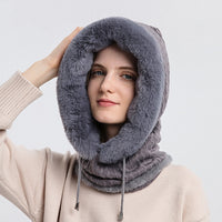 3-in-1 Winter Scarf and Hat for Women – Isabella-Black-State of Style