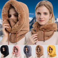 3-in-1 Winter Scarf and Hat for Women – Isabella-Black-State of Style