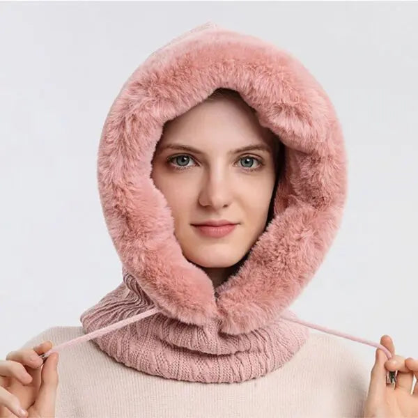 3-in-1 Winter Scarf and Hat for Women – Isabella-Black-State of Style