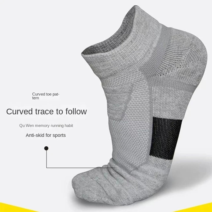 3 Pairs Breathable Mesh Terry Sports Socks - CoolStep-Black-State of Style