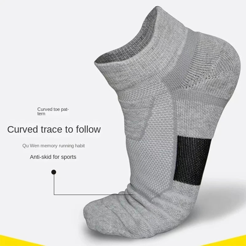 3 Pairs Breathable Mesh Terry Sports Socks - CoolStep-Black-State of Style