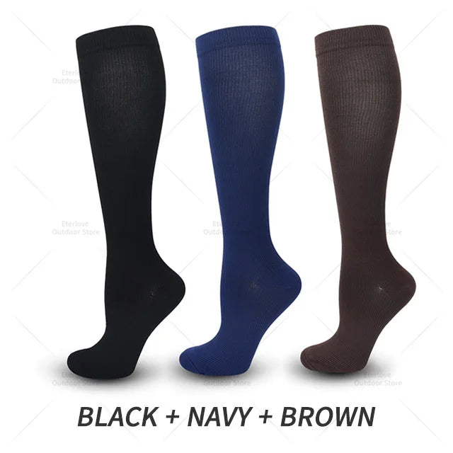 3 Pairs of Knee-High Compression Socks - FitSupport-3 pairs grey-S-M (2.5-5)-State of Style