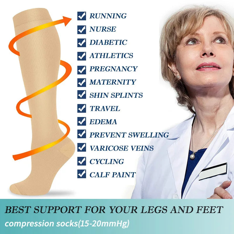 3 Pairs of Knee-High Compression Socks - FitSupport-3 Pairs Grey-S-M (EU 3-6)-State of Style