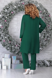 3-Piece Embroidered Plus-Size Suit-Blue-L-State of Style