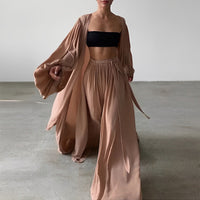 3-piece summer set with blazer, trousers & top – Leonie-Brown-S-State of Style
