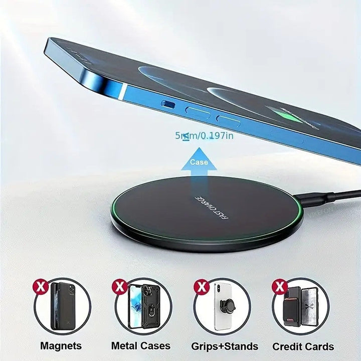30W WIRELESS FAST CHARGER FOR IPHONE & OTHER DEVICES | INDUCTION CHARGING PAD-Wireless white-State of Style
