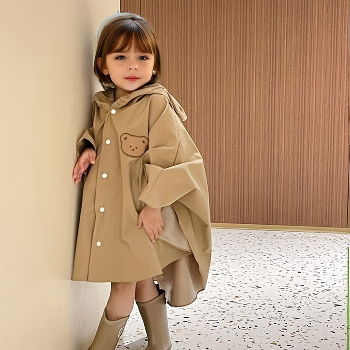 Children's raincoat with bear or rabbit design – waterproof & lightweight for autumn magic