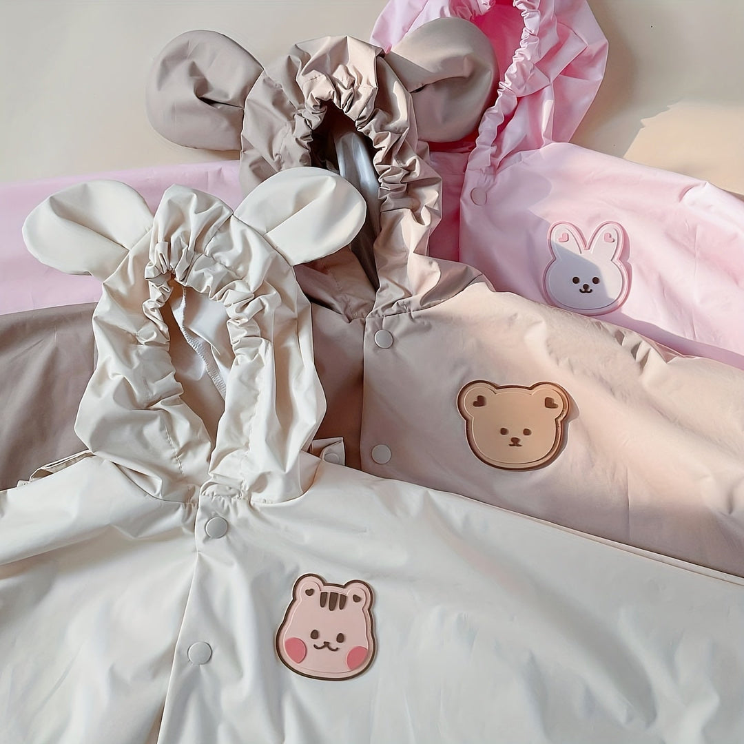 Children's raincoat with bear or rabbit design – waterproof & lightweight for autumn magic