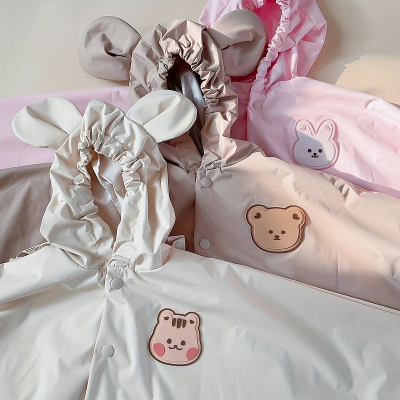 Children's raincoat with bear or rabbit design – waterproof & lightweight for autumn magic