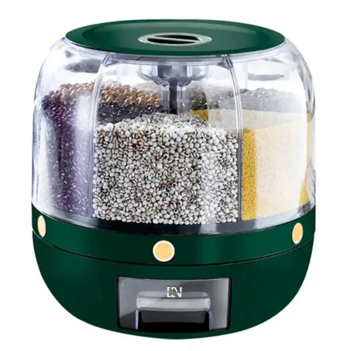 360° Rotating Grain Dispenser - SpinStore GrainKeeper-Green-24.00 cm Ø-State of Style