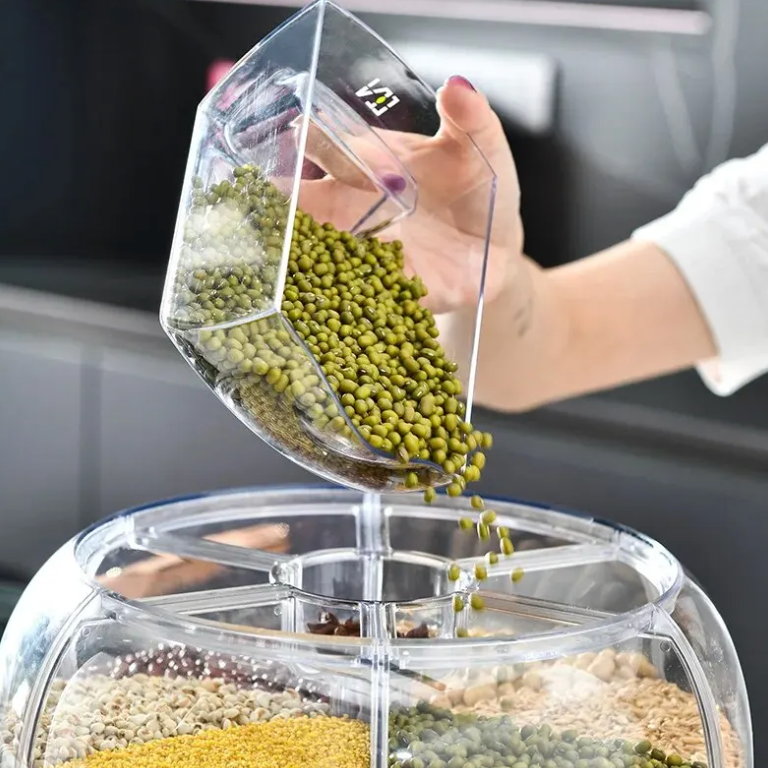 360° Rotating Grain Dispenser - SpinStore GrainKeeper-White-24.00 cm Ø-State of Style