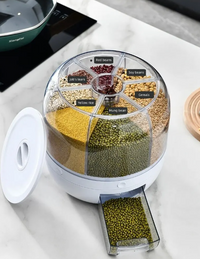 360° Rotating Grain Dispenser - SpinStore GrainKeeper-White-24.00 cm Ø-State of Style