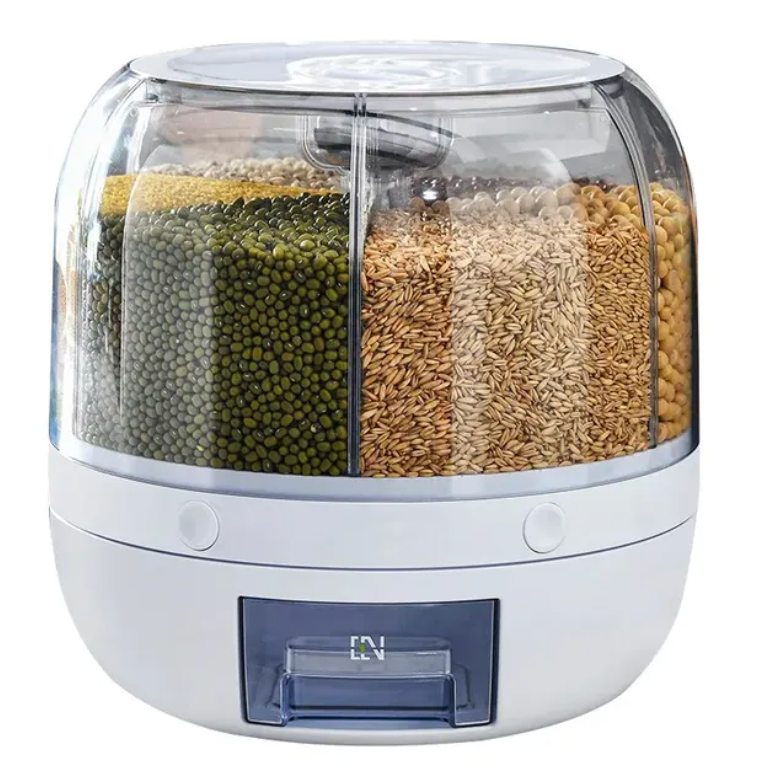 360° Rotating Grain Dispenser - SpinStore GrainKeeper-White-24.00 cm Ø-State of Style