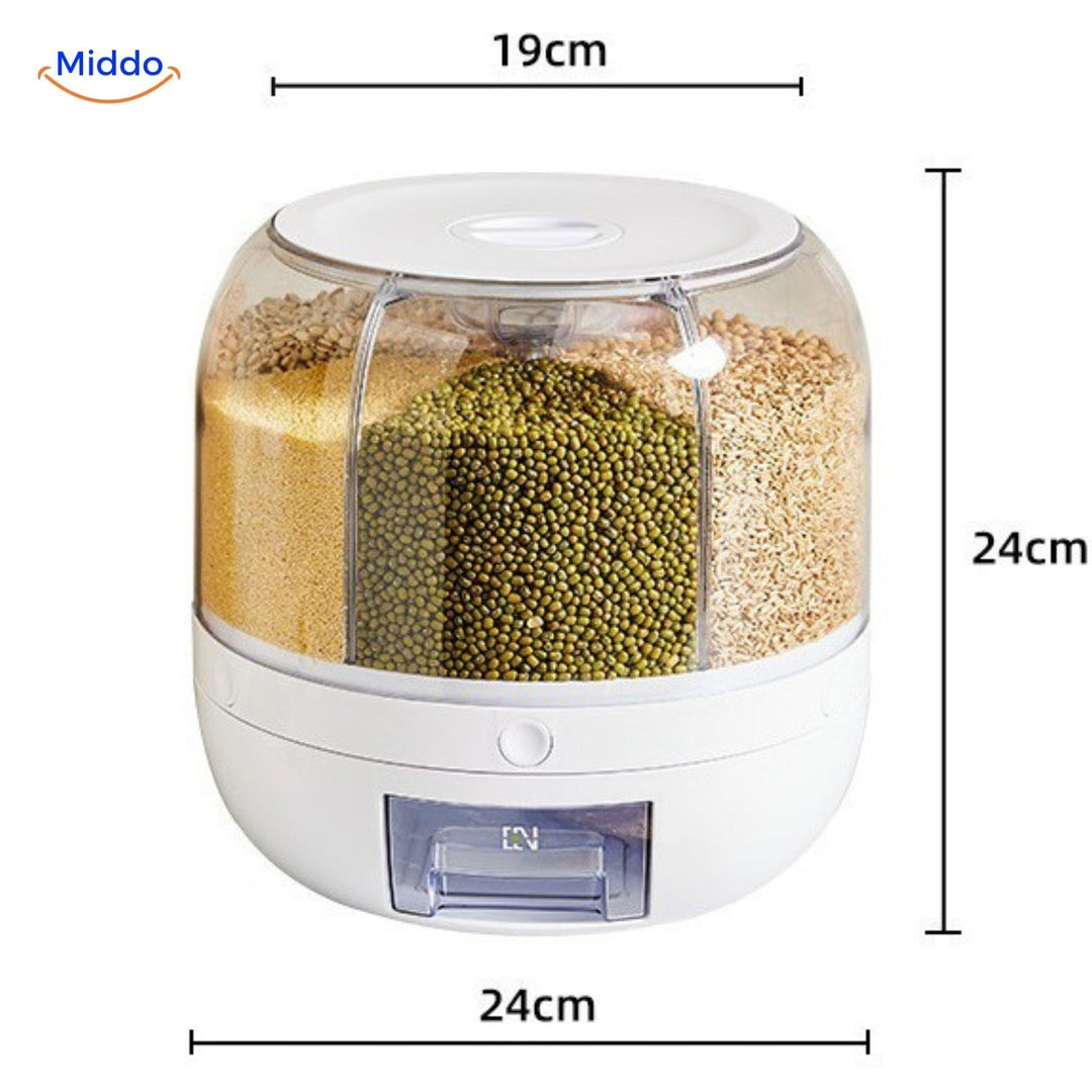 360° Rotating Grain Dispenser - SpinStore GrainKeeper-White-24.00 cm Ø-State of Style