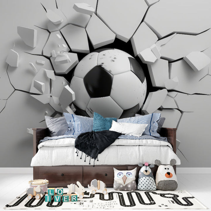 3D Effect Football Wallpaper - KicksMural