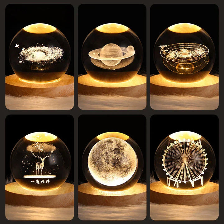 3D Kristall Nachtlicht Kugel - MoonlitOrb