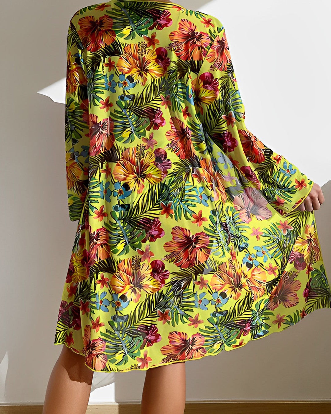 3 Piece Tropical Print Bikini Set - Claire