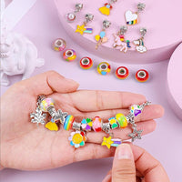 DIY bracelet craft kit for children with beads, charms and a gift box