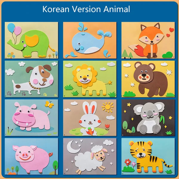 3D Animal Sticker Set - Fantasy Flora-Animals Version B-12 Pieces-State of Style