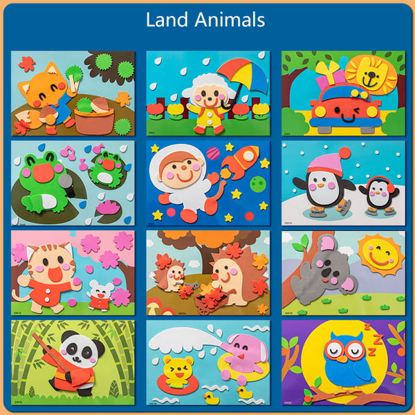 3D Animal Sticker Set - Fantasy Flora-Land animals-12 Pieces-State of Style