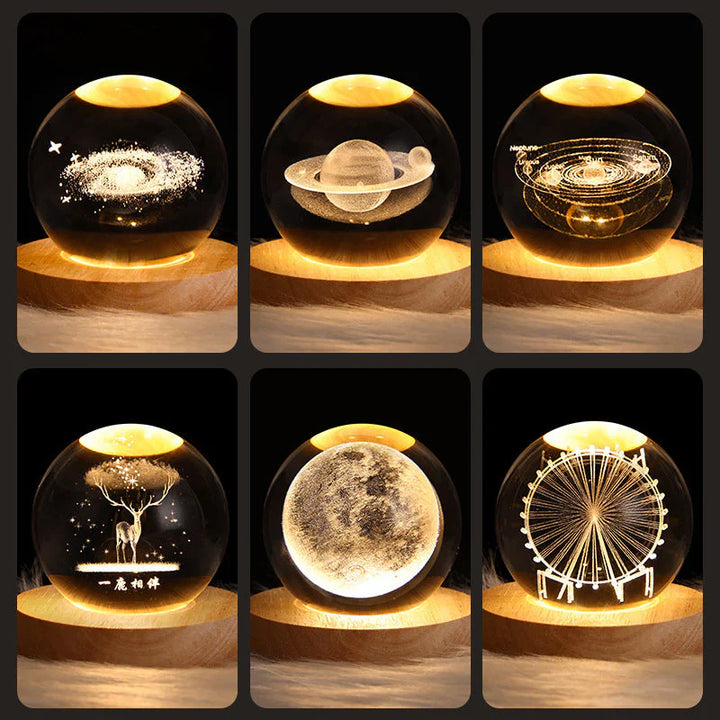 3D Crystal Mood Lighting - GlowCryst-Saturn 6CM-State of Style