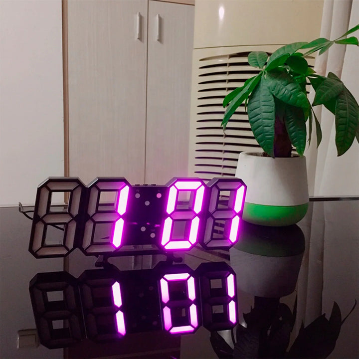 3D LED Wall Clock with Dimmable Lighting – Timora-Pink-State of Style