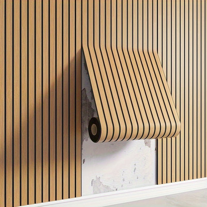 3D Self-adhesive Wall Panels with Realistic Wood Appearance - Wallvera-Light brown-1 roll-State of Style