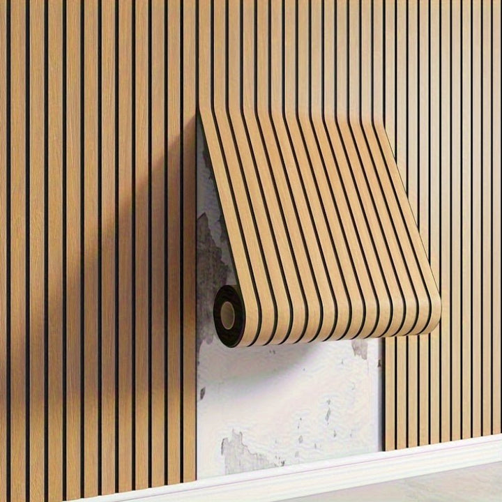 3D Self-adhesive Wall Panels with Realistic Wood Appearance - Wallvera-Light brown-1 roll-State of Style