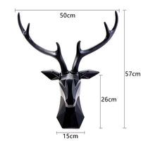3D Stag Head Statue for a Majestic Atmosphere - RegalDeer-D30 x H45cm-Black-State of Style