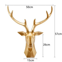 3D Stag Head Statue for a Majestic Atmosphere - RegalDeer-D30 x H45cm-Black-State of Style