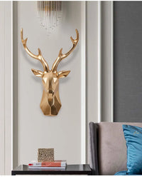 3D Stag Head Statue for a Majestic Atmosphere - RegalDeer-D30 x H45cm-Black-State of Style
