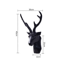 3D Stag Head Statue for a Majestic Atmosphere - RegalDeer-D30 x H45cm-Black-State of Style