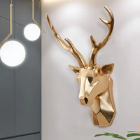 3D Stag Head Statue for a Majestic Atmosphere - RegalDeer-D30 x H45cm-Gold-State of Style