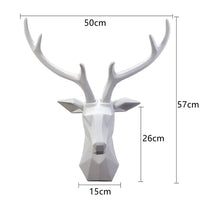 3D Stag Head Statue for a Majestic Atmosphere - RegalDeer-D30 x H45cm-White-State of Style