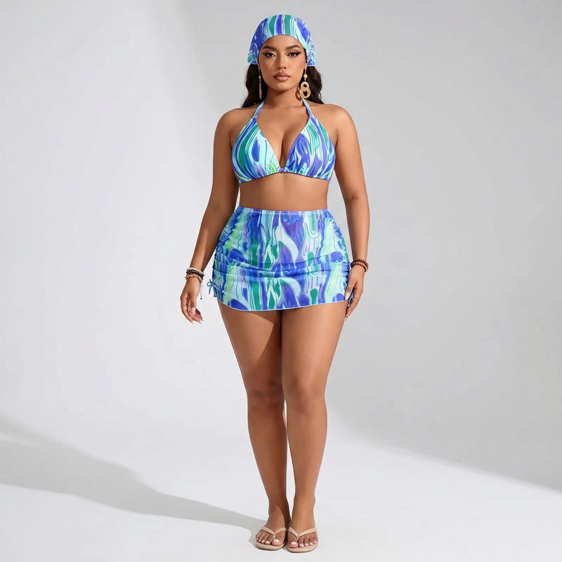 4-Piece plus Size Swimsuit Set - Marilyn