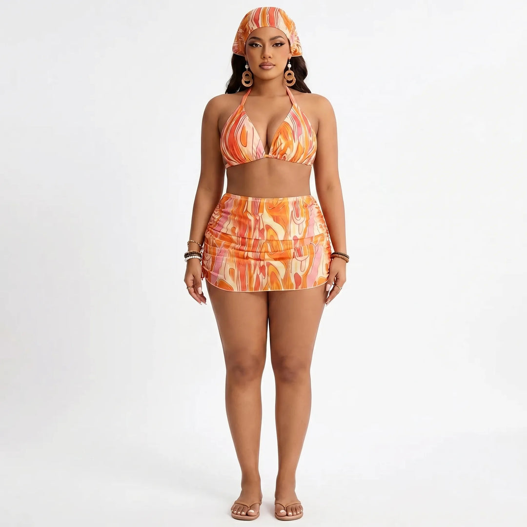 4-Piece plus Size Swimsuit Set - Marilyn