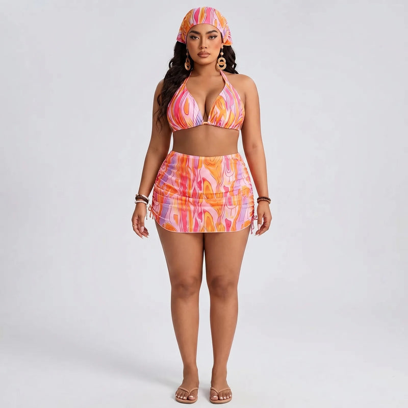 4-Piece plus Size Swimsuit Set - Marilyn