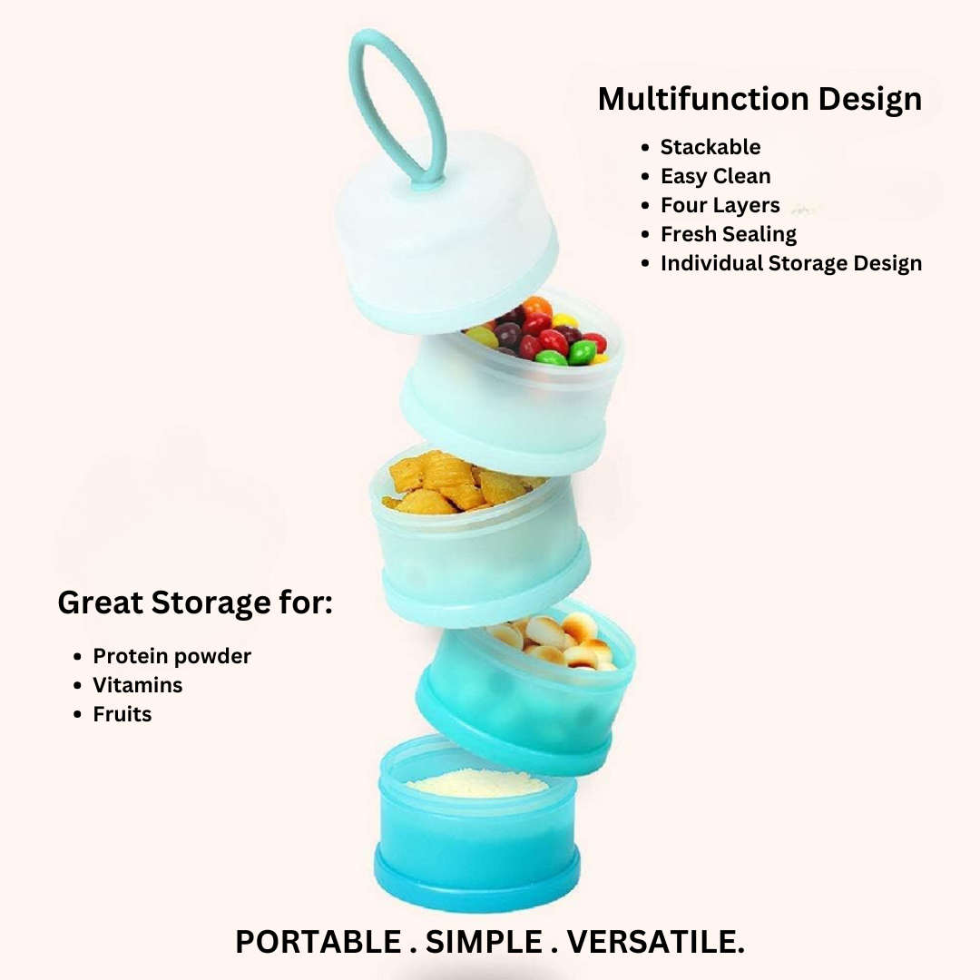 4-Compartment Stackable Portion Control Containers-Blue-State of Style