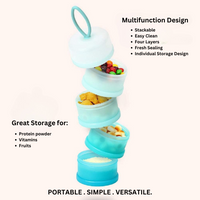 4-Compartment Stackable Portion Control Containers-Blue-State of Style