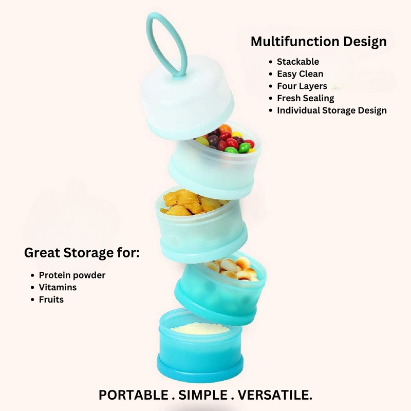 4-Compartment Stackable Portion Control Containers-Blue-State of Style