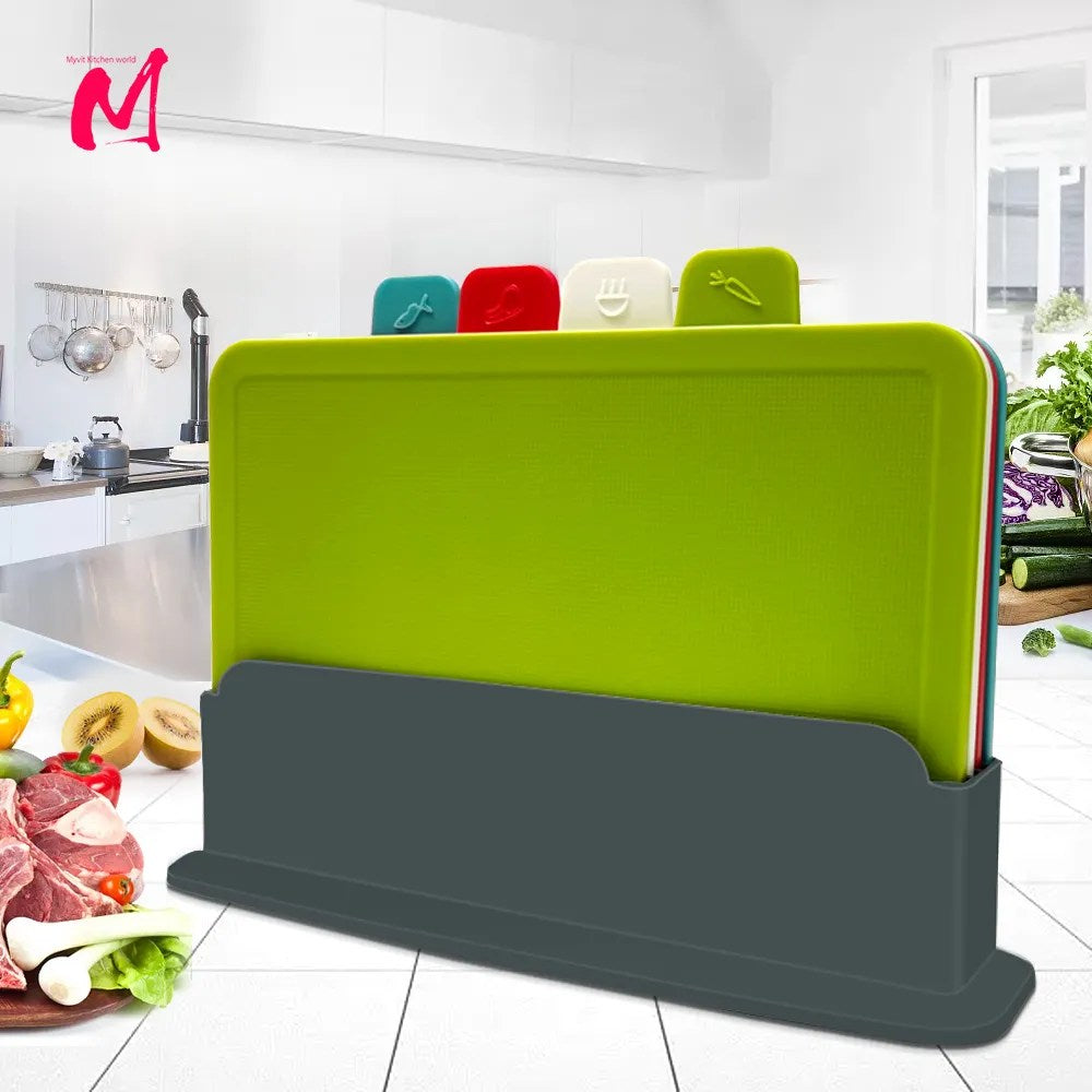 4-Piece Chopping Board Set with Holder - PrepTidy-State of Style