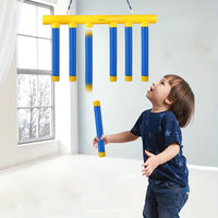 Electronic reaction game with falling bars and speed settings.