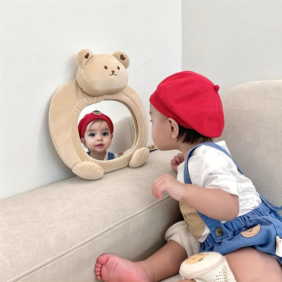 Back-seat mirror with bear motif for babies – Safe view of the back seat