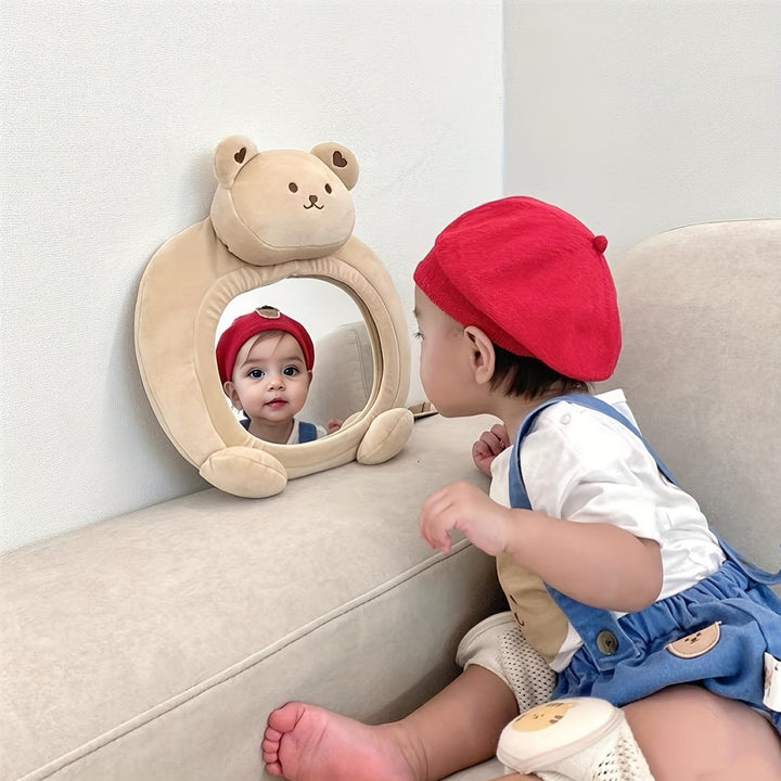 Back-seat mirror with bear motif for babies – Safe view of the back seat